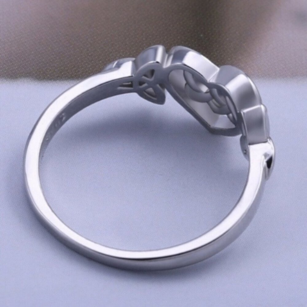 Heart 925 Silver Wedding Ring New - Picture 3 of 3